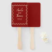 Doodle Whimsical Retro Elegante Hochzeit Fächer (Vorne und Hinten)