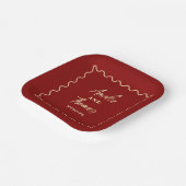 Doodle Whimsical Retro Elegante Hochzeit Pappteller (Gewinkelt)