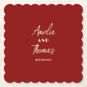 Doodle Whimsical Retro Elegante Hochzeit Untersetzer (Vorderseite)