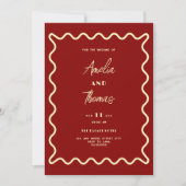 Doodle Whimsical Retro Save the Date Einladung (Vorderseite)