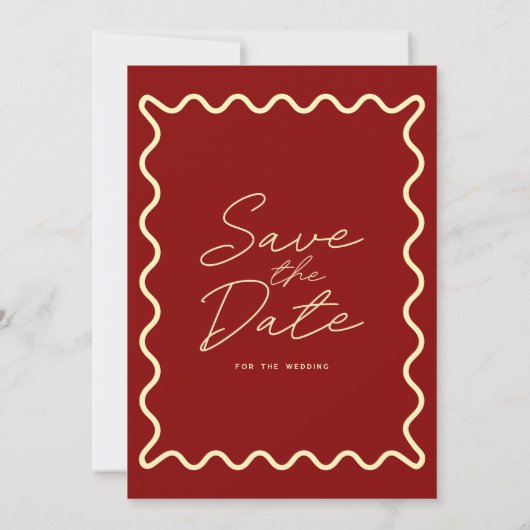 Doodle Whimsical Retro Save the Date Einladung (Rückseite)