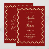 Doodle Whimsical Retro Save the Date Einladung (Vorne/Hinten)