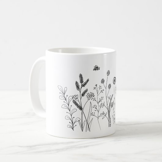 Doodle Wild Pflanze Tasse (Vorderseite Links)