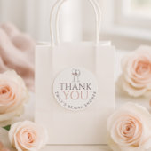 Doodle Wine Glasses Thank You Bridal Shower Runder Aufkleber