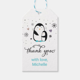 Doodle Winter Penguin Baby Favor Tag Geschenkanhänger