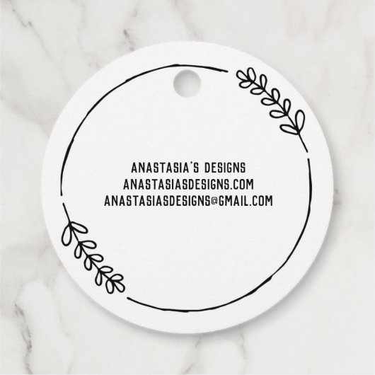 Doodle Wreath Handmade mit Liebe Geschenkanhänger (Rückseite)