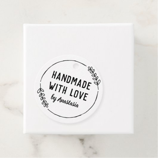 Doodle Wreath Handmade mit Liebe Geschenkanhänger (Beispiel)