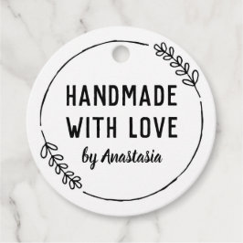 Doodle Wreath Handmade mit Liebe Geschenkanhänger