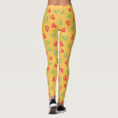 Doodle Yellow Minimal Muster Leggings (Rückseite)