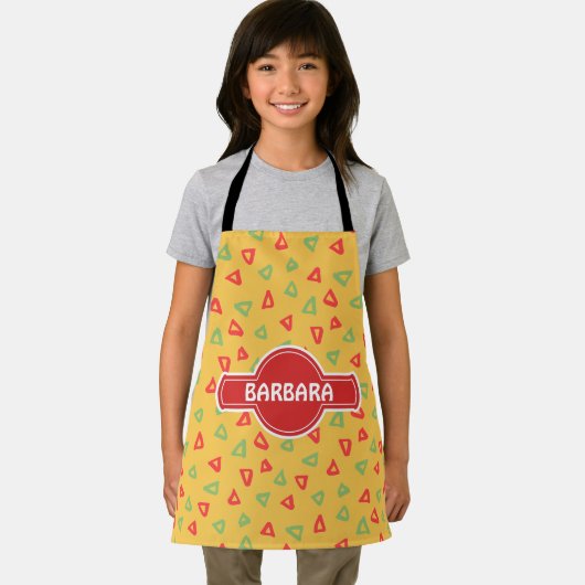 Doodle Yellow Minimal Muster Schürze (Insitu)