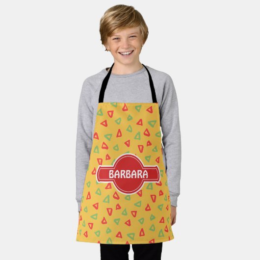 Doodle Yellow Minimal Muster Schürze (Getragen)