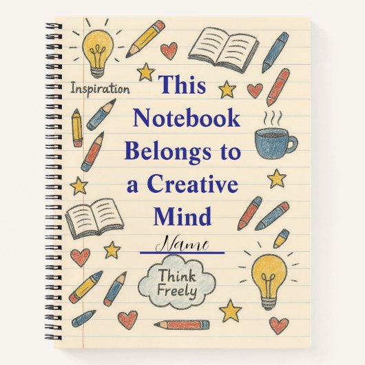 Doodle Your Dreams - Sketch Style Notebook Notizblock (Vorderseite)
