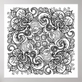 Doodle Zeichne dir Farbe Linie Kunst schön Poster (Vorne)