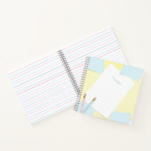 Doodle Zeichne Notes Blue Yellow Notebook Notizblock (Innenseite)