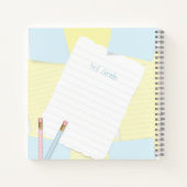 Doodle Zeichne Notes Blue Yellow Notebook Notizblock (Rückseite)