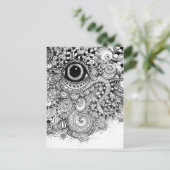 Doodle Zeichnend mit einem Auge Postkarte (Stehend Vorderseite)