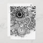 Doodle Zeichnend mit einem Auge Postkarte (Vorne/Hinten)