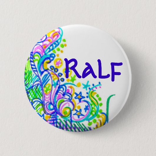 Doodlebugs-blauer Graffiti-Namensschild Button (Vorderseite)