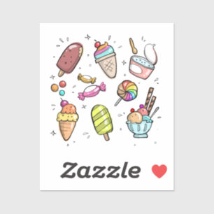 Doodlecartoon gezeichnet Essen süß Aufkleber