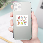 Doodlecartoon gezeichnet Essen süß Aufkleber (Telefon)