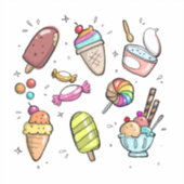 Doodlecartoon gezeichnet Essen süß Aufkleber (Vorderseite)