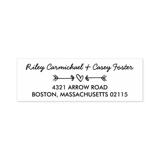 Doodled Arrows & Herz Romantischer Name & Anschrif Permastempel (Design)
