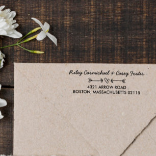 Doodled Arrows & Herz Romantischer Name & Anschrif Permastempel