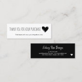 Doodled Black Heart Vielen Dank, dass Sie Beilage  Treuekarte (Vorne/Hinten)