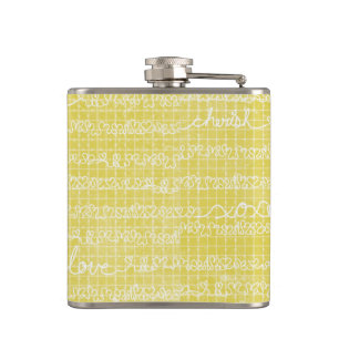 Doodled Hearts Liebe Worte XOXO Lady Hip Flask Flachmann