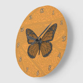 Doodled Monarch Clock Große Wanduhr (Winkel)