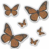 Doodled Monarch Contour Sticker (Vorderseite)