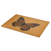 Doodled Monarch Glass Cutting Board Schneidebrett (Ecke)