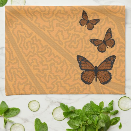 Doodled Monarch Handtuch (Gefaltet)