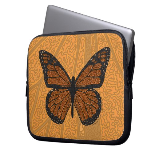 Doodled Monarch Laptop Case (Vorderseite Links)