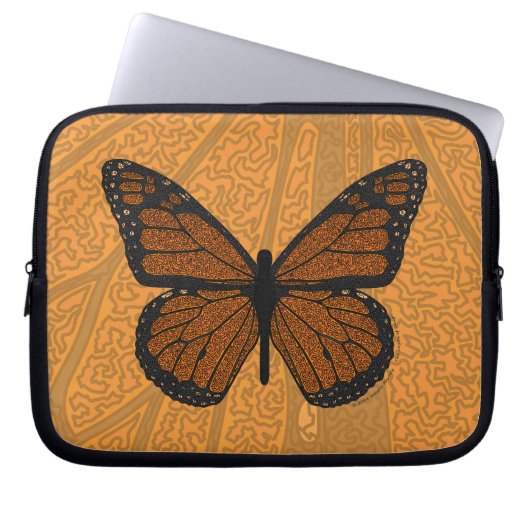 Doodled Monarch Laptop Case (Vorderseite)