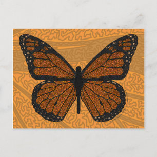 Doodled Monarch Postcard Postkarte
