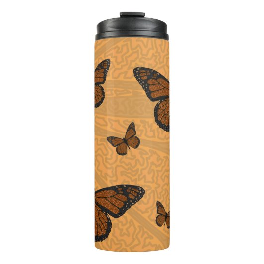 Doodled Monarch Thermal Tumbler Thermosbecher (Vorderseite)