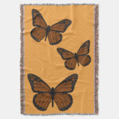 Doodled Monarch Throw Blanket Decke (Vorderseite Vertikal)