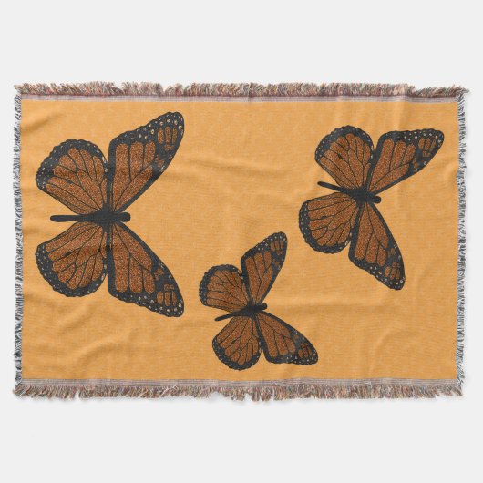 Doodled Monarch Throw Blanket Decke (Vorderseite)