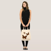 Doodled Monarch Tote Bag Tragetasche (Vorderseite (Model))