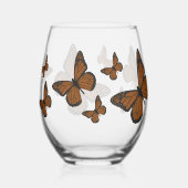 Doodled Monarch Weinglas Ohne Stiel (Rückseite)