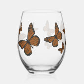 Doodled Monarch Weinglas Ohne Stiel (Rechts)