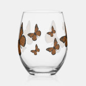 Doodled Monarch Weinglas Ohne Stiel (Links)