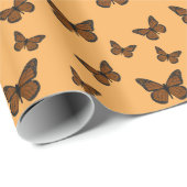 Doodled Monarch Wrapping Paper Geschenkpapier (Rolleneckpunkt)