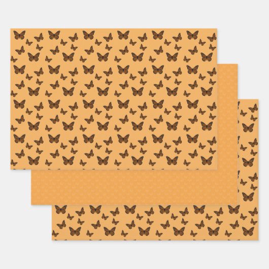 Doodled Monarch Wrapping Paper Set Geschenkpapier Set (Set)