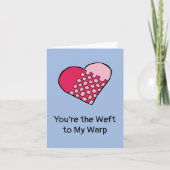 Doodled Rot und Rosa Woven Heart Valentinstag Karte (Vorderseite)