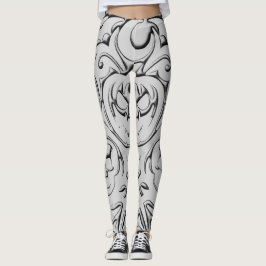 Doodled Schädeldesign Leggings