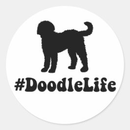 #DoodleLife Hashtag Doodle Life Round Aufkleber