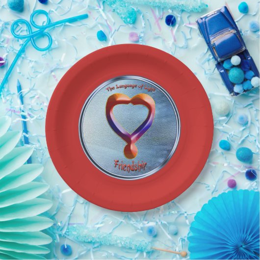 Doodlen auf dem Symbol der Freundschaft Pappteller (Party)