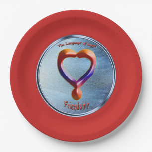 Doodlen auf dem Symbol der Freundschaft Pappteller